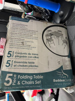 Meco Sudden Comfort Padded Folding Table & Chairs
