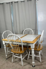 Extendable Tile Top Table & 4 Chairs