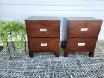 Modern Brown Nightstands Set of 2 End Table Side Table