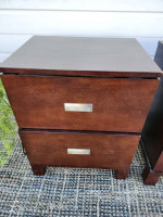 Modern Brown Nightstands Set of 2 End Table Side Table