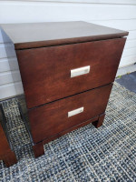 Modern Brown Nightstands Set of 2 End Table Side Table