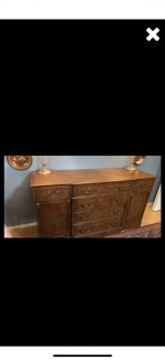 1940’s Antique Side Board Buffet Table. Dining room. Mahogany. Irwin.