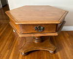 Ethan Allen Hexagonal Pedestal Accent End Table
