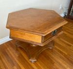Ethan Allen Hexagonal Pedestal Accent End Table