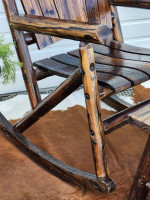 BRAND NEW Rustic Log Rocking Chair and Stool Rocker Star Side Table En