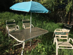 Outdoor Table Desk Umbrella Chair