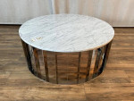 Interlude Home Roxette Marble-Top Round Coffee Table
