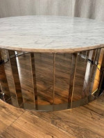 Interlude Home Roxette Marble-Top Round Coffee Table