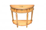 Floral Stenciled Half Moon Side Table