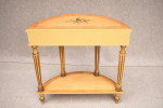Floral Stenciled Half Moon Side Table