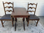 Mahogany Drop Leaf Dining Table/Chairs