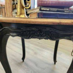 Adorable Black side table with Natural Top ( V )