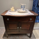 Antique Washstand / Side Table on Wheels