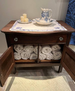 Antique Washstand / Side Table on Wheels