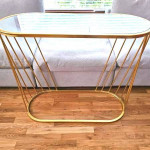 New Modern Art Deco Gold Mirrored Console Entry Table