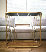 New Modern Art Deco Gold Mirrored Console Entry Table