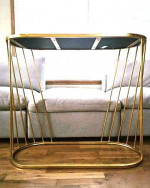 New Modern Art Deco Gold Mirrored Console Entry Table