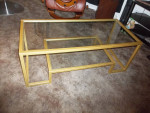Coffee Table,glass top+lower shelf,metal frame!excellent condition!