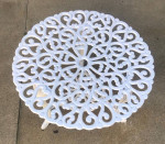 Small White Outdoor Fancy Metal Patio Table - 23x16