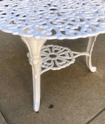 Small White Outdoor Fancy Metal Patio Table - 23x16