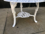 Small White Outdoor Fancy Metal Patio Table - 23x16