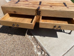 DIY Rustic Wood Iron Coffee Table Lift Top Storage 2 Drawers Spanish