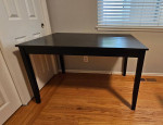 IKEA LERHAMN 4 seats table, black-brown