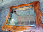 Solid Wood & Leaded Glass End Table