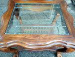 Solid Wood & Leaded Glass End Table