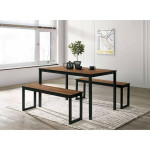 Brand New Space Saving Sturdy Dining Set Table And 2 Benches 3 pc Set