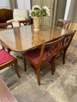 Duncan Phyfe Dining Set- 6 Chairs and Drop Down Table