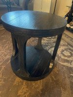Round End Table-Espresso color