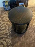 Round End Table-Espresso color