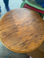 Small oak round side table