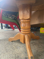 Small oak round side table