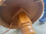 Small oak round side table