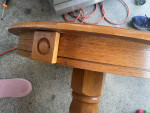 Small oak round side table