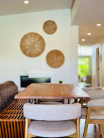 Modern Live Edge Acacia wood dining table