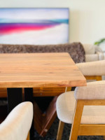 Modern Live Edge Acacia wood dining table