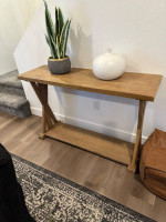 Solid wood entry table