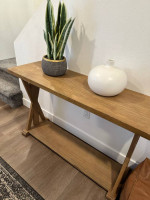 Solid wood entry table