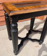 Traditional Farmhouse Sofa Console Wood and Glass Table
