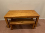 EXCELLENT CONDITION SOLID WOOD DINING TABLE WITH BENCH