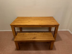 EXCELLENT CONDITION SOLID WOOD DINING TABLE WITH BENCH