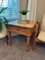 Drexel Heritage Rustic Modern Single Drawer Side Table!