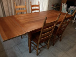 Draw Leaf Table & Four Shaker Ladder Back Chairs