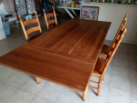 Draw Leaf Table & Four Shaker Ladder Back Chairs