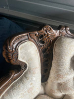 Antique 62 inch victorian style curved sofa