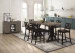Five Piece Trestle Counter Height Table Barn Grey and Black Sand!