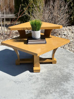 Saltman Art Deco American Blonde Two Tier Square End or Lamp Table!